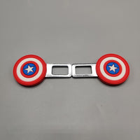 2 Pcs Set Universal Car Custom Seat Belt Warning Canceler Clips Captain America Shield Style