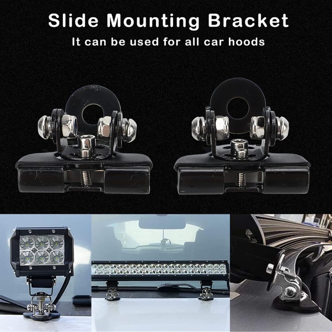 2 Pcs Set Universal Car Light Bar Bonnet Bracket Stainless Steel Mounting Bracket Holder Stand Adjustable