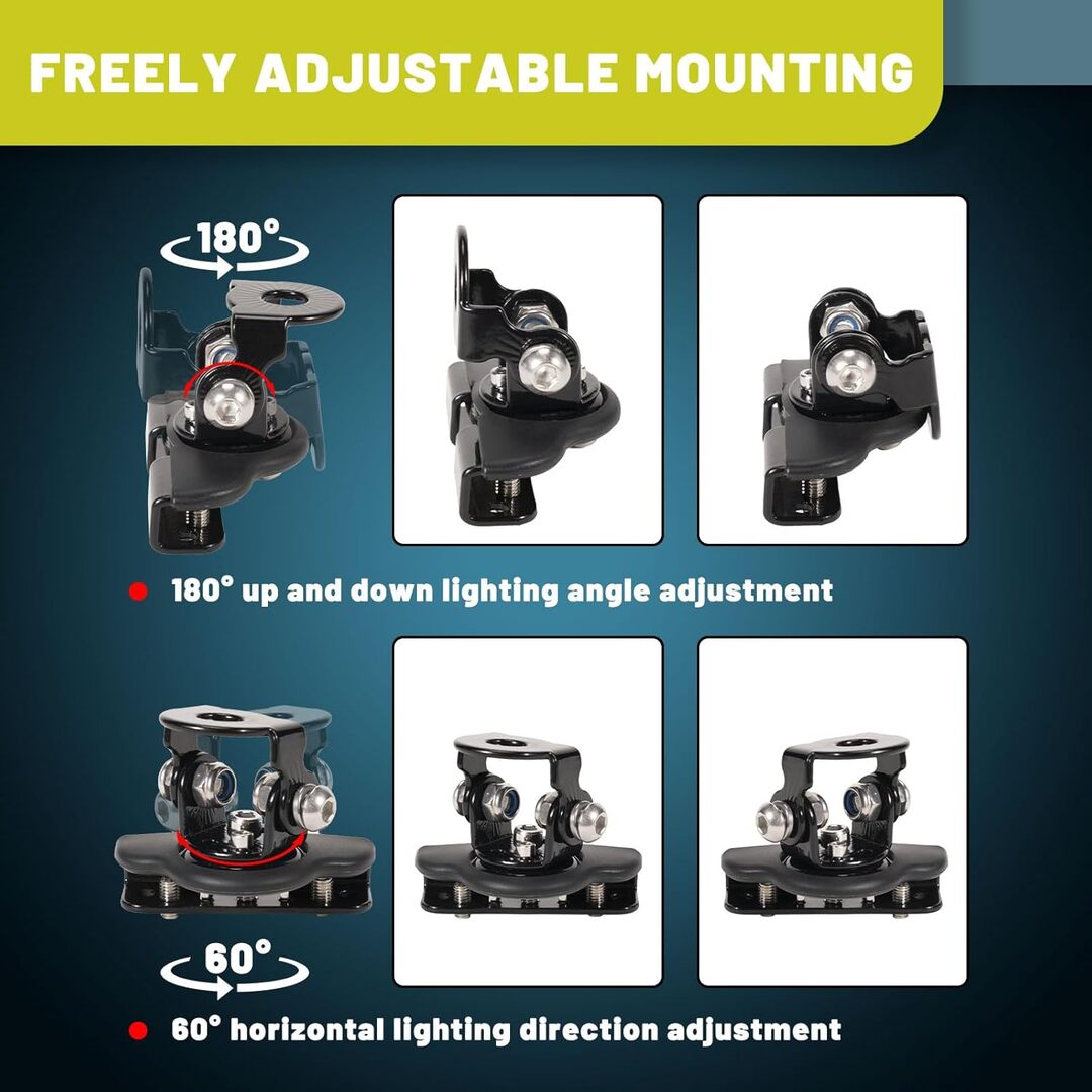 2 Pcs Set Universal Car Light Bar Bonnet Bracket Stainless Steel Mounting Bracket Holder Stand Adjustable