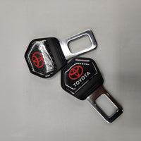 2 Pcs Set Universal Car Toyota Custom Seat Belt Warning Canceler Clips in Carbon Fiber
