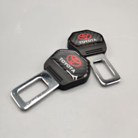 2 Pcs Set Universal Car Toyota Custom Seat Belt Warning Canceler Clips in Carbon Fiber