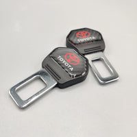 2 Pcs Set Universal Car Toyota Custom Seat Belt Warning Canceler Clips in Carbon Fiber