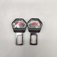 2 Pcs Set Universal Car Toyota Custom Seat Belt Warning Canceler Clips in Carbon Fiber