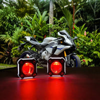 2 Pcs Set Universal HJG Single SMD Economy Series Fog Light Dual Color With Devil Eye Function in Metal Body