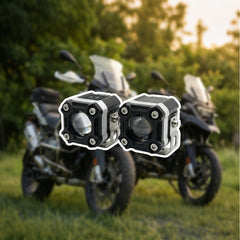 2 Pcs Set Universal HJG Single SMD Economy Series Fog Light Dual Color With Devil Eye Function in Metal Body