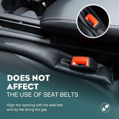 2 Pcs Set Universal Car Interior PU Leather Gap Filler Black Car Inner Seat Filler, Handbrake Gap Filler