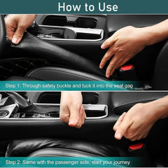 2 Pcs Set Universal Car Interior PU Leather Gap Filler Black Car Inner Seat Filler, Handbrake Gap Filler