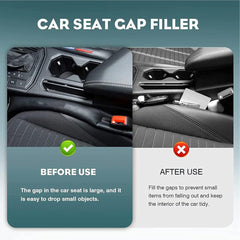 2 Pcs Set Universal Car Interior PU Leather Gap Filler Black Car Inner Seat Filler, Handbrake Gap Filler