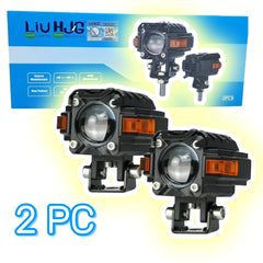 2 Pc Set HJG Hazard Series Fog Light Single Lens 80W Orange Hazard DRL Fog light Ultra Wide Dual Colour Fog Light