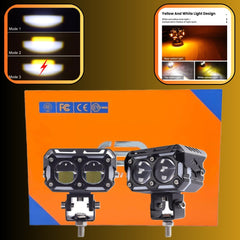 2 Pcs Set MOTO LED Premium Series 2 Lens Led Light With DRL And On/Off Relay Wiring For Motorcycle And Cars