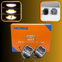 2 Pcs Set MOTO LED Premium Series 4 Lens Led Light With DRL And On/Off Relay Wiring For Motorcycle And Cars