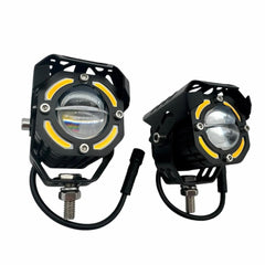 2 Pcs Set MOTO LED Premium Series Single Lens Led Light With DRL And On/Off Relay Wiring For Motorcycle And Cars