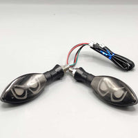 2 Pcs Set Motorbike Devil Eye Style LED Turn Signal Indicators (White/Yellow)
