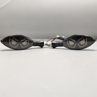 2 Pcs Set Motorbike Devil Eye Style LED Turn Signal Indicators (White/Yellow)