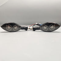 2 Pcs Set Motorbike Devil Eye Style LED Turn Signal Indicators (White/Yellow)