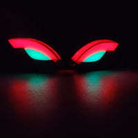 2 Pcs Set Motorbike Lava Eye Style LED Turn Signal Indicators (Red/Yellow)