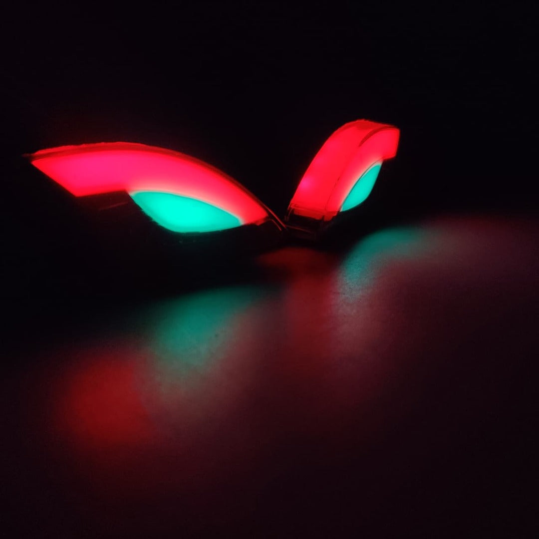2 Pcs Set Motorbike Lava Eye Style LED Turn Signal Indicators (Red/Yellow)