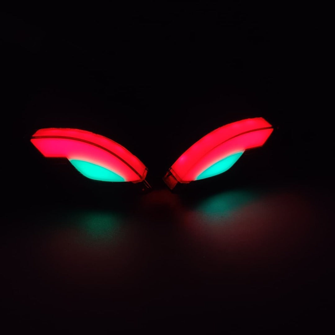 2 Pcs Set Motorbike Lava Eye Style LED Turn Signal Indicators (Red/Yellow)