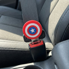 2 Pcs Set Universal Car Custom Seat Belt Warning Canceler Clips Captain America Shield Style