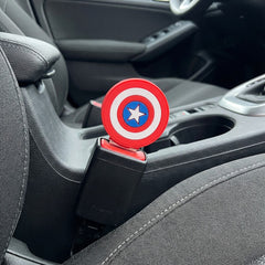2 Pcs Set Universal Car Custom Seat Belt Warning Canceler Clips Captain America Shield Style
