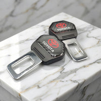 2 Pcs Set Universal Car Toyota Custom Seat Belt Warning Canceler Clips in Carbon Fiber