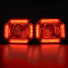 2 Pcs Set W2 Model Economy Series Wide Lens Spotlight Headlight 9D Lens Yellow - White Beam Fog Lights