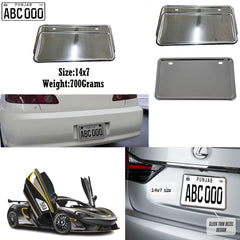 Universal Stainless Steel Metal Number Plate 2 Pcs Set (Large)