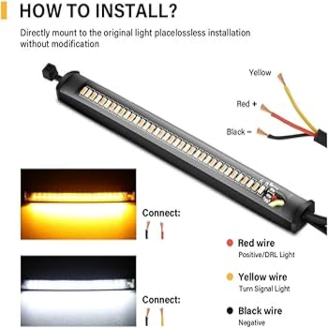 2pcs Set Car Side Mirror Indicator Lights Dual Colour Yellow - White