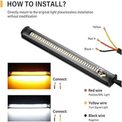 2pcs Set Car Side Mirror Indicator Lights Dual Colour Yellow - White