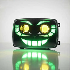 Bike Headlight Led Panel Joker Devil Smile Style With RGB Function For CG 125/CD 70