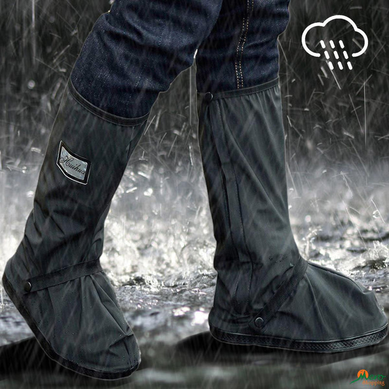 Waterproof Shoes Cover with Reflector Rain Snow Boots Black Reusable C