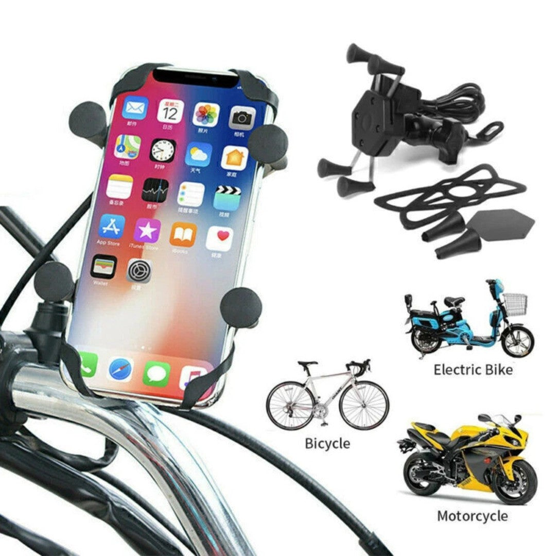 360 Degree Bike Mobile Holder with Charger (Fast Charging)