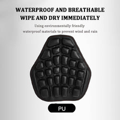 3D Air Cushion Motorcycle Seat Pad Press to Inflate Waterproof Airbag Cushion Pad Black