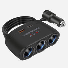 3 in1 Lighter Extension with Super Fast charger 120w