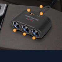 3 in1 Lighter Extension with Super Fast charger 120w