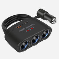 3 in1 Lighter Extension with Super Fast charger 120w