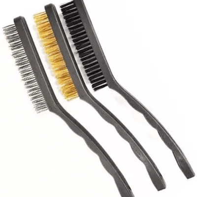 Universal 3 Pcs Large Wire Brush Set, Stainless Steel, Brass and Nylon Bristle for Cleaning Welding Slag Rust and Dust 3 Pcs Set