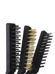 Universal 3 Pcs Large Wire Brush Set, Stainless Steel, Brass and Nylon Bristle for Cleaning Welding Slag Rust and Dust 3 Pcs Set