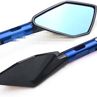 Motorcycle side mirror Anti Glaze back view mirror Blue universal fitting for all bikes
