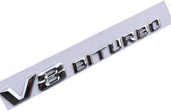 1 Pc Universal V8 BITURBO Chrome Emblem In Premium Quality For Car