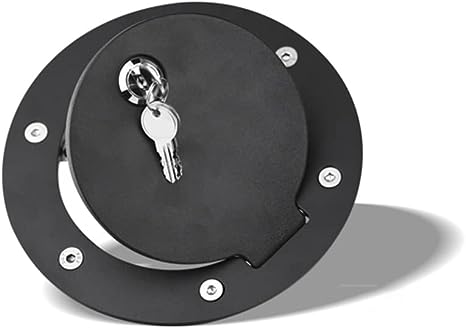 Universal Fuel/Gas Filler Door Tank Cap Cover Lock Matte Black Aluminum
