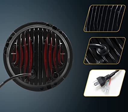 Boss Headlight Round Beam Model For Jeep Wrangler 2 Pc Set