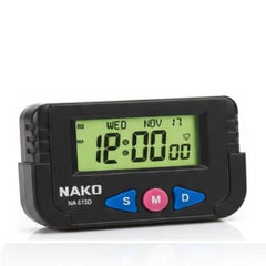Universal Stick-On Mini Digital Vehicle Clock with Built-In Calendar Alarm Function