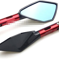 Motorcycle side mirror Anti Glaze back view mirror Red universal fitting for all bikes