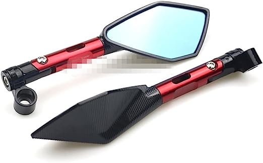 Motorcycle side mirror Anti Glaze back view mirror Red universal fitting for all bikes