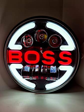 Boss Headlight Round Beam Model For Jeep Wrangler 2 Pc Set