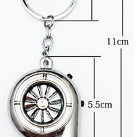 Car Turbo Key Chain With Electric Lighter USB Rechargeable Cigarette Lighter Key Ring with LED Light and Sound 1 Pc