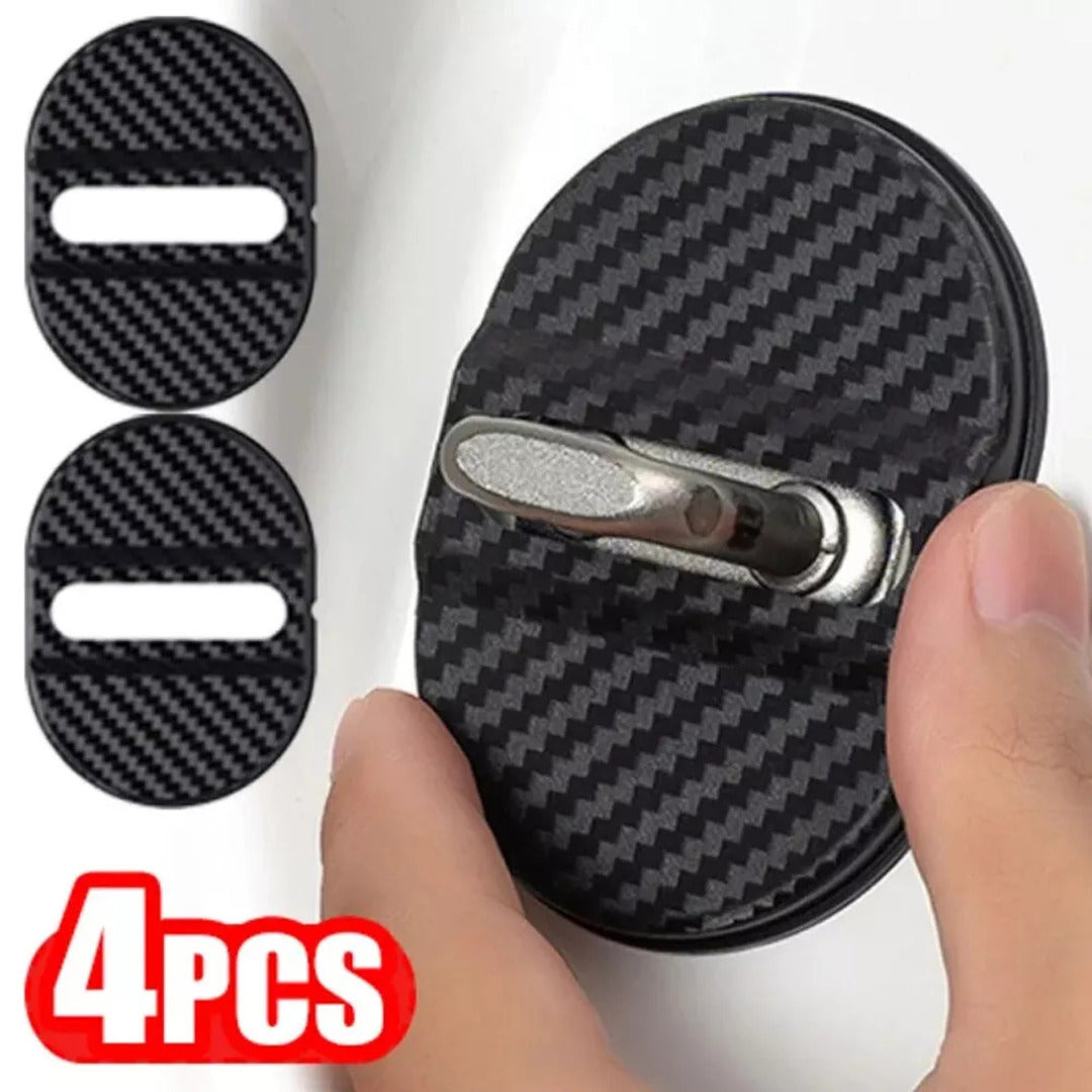 4 Pcs Set Black Car Door Lock Protection Cover Anti Rust (Black)