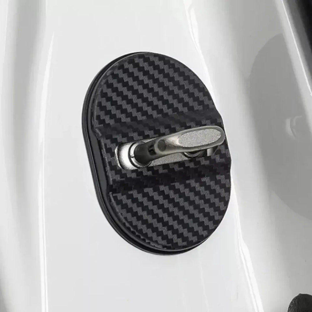 4 Pcs Set Black Car Door Lock Protection Cover Anti Rust (Black)