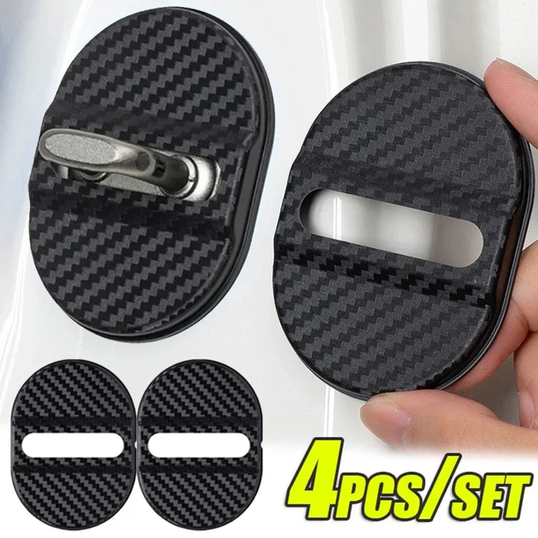 4 Pcs Set Black Car Door Lock Protection Cover Anti Rust (Black)